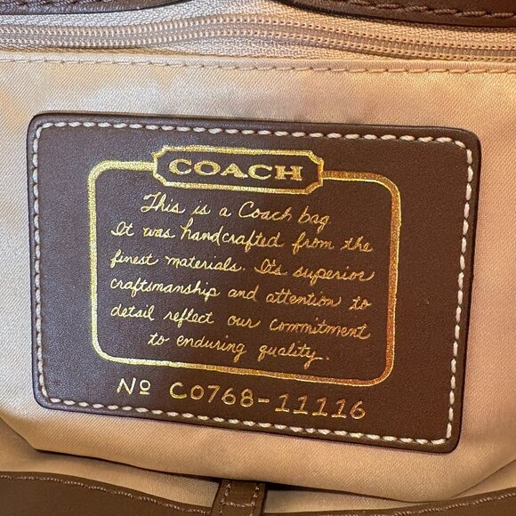 Coach Large Signature Sateen Olive Green Tote MSRP $300 - Picture 12 of 13